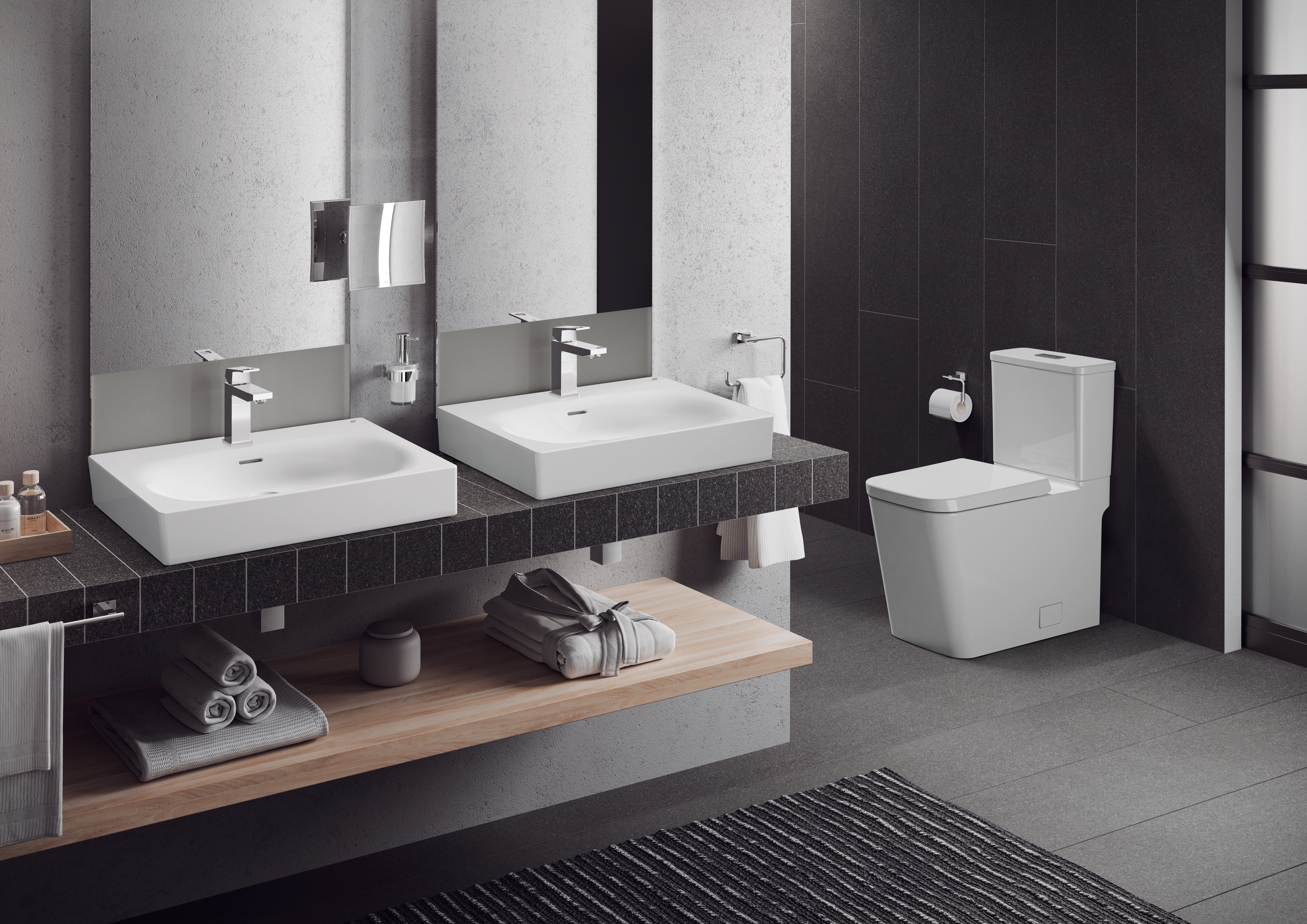 Two-Piece Dual Flush Right Height Elongated Toilet With Seat